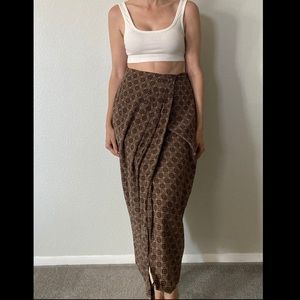 Vintage Silk Maxi Skirt